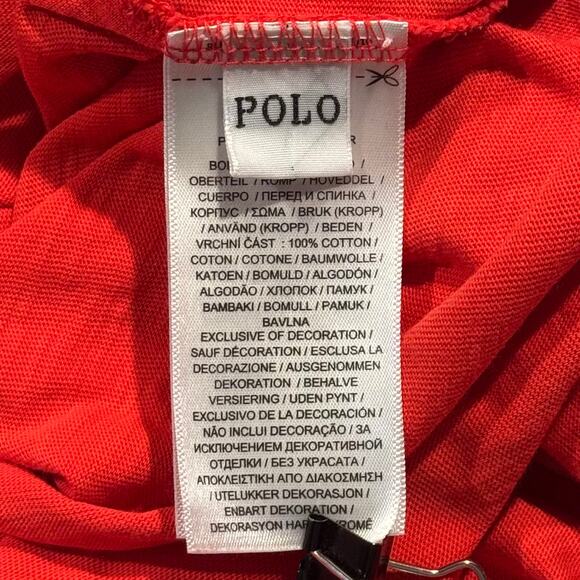 Polo Ralph Lauren Dress Minimalist Preppy Casual Logo Pocket Midi Red Medium - Picture 3 of 9